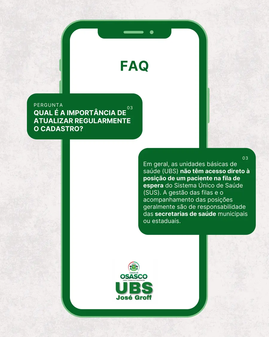 FAQ sobre cadastro no SUS